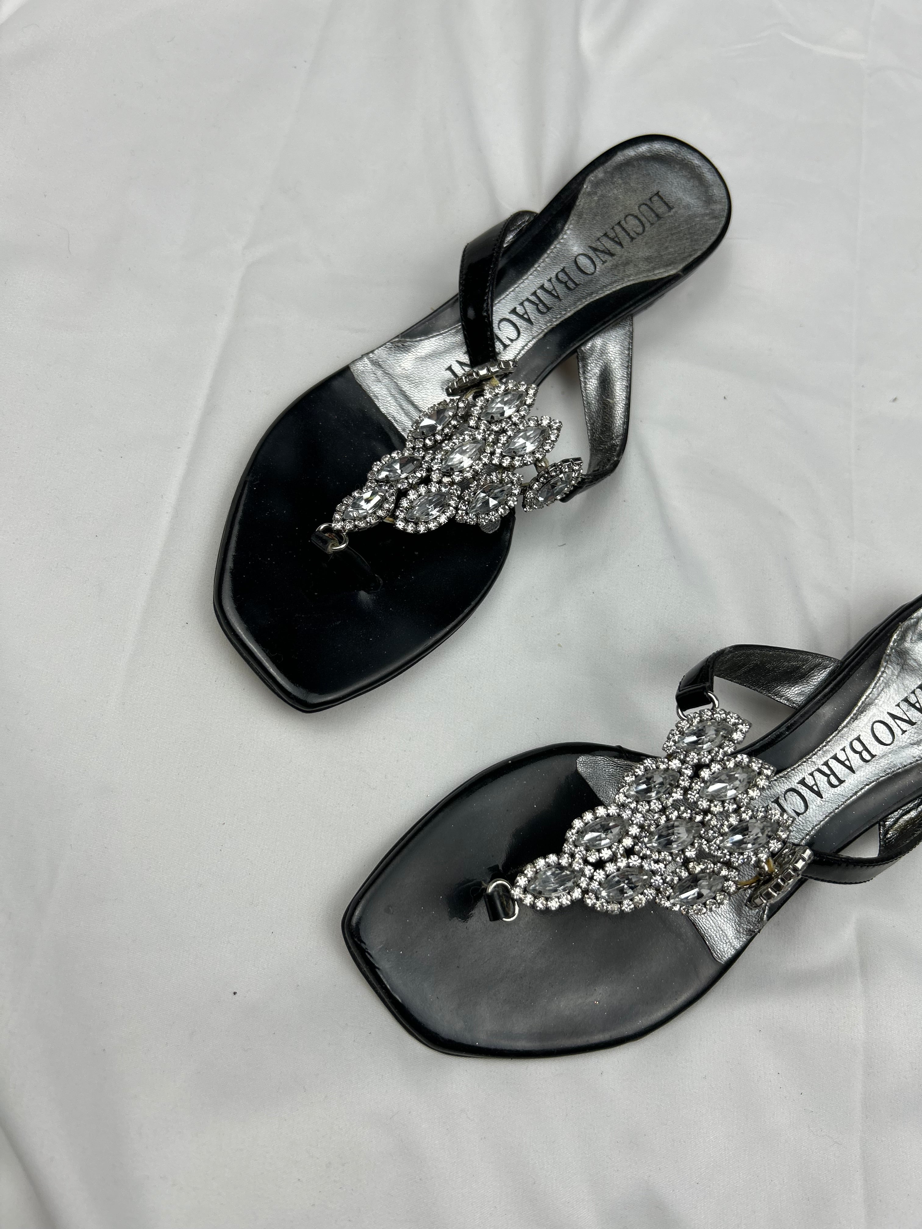 Black thong platforms rhinestones flip flop (35)