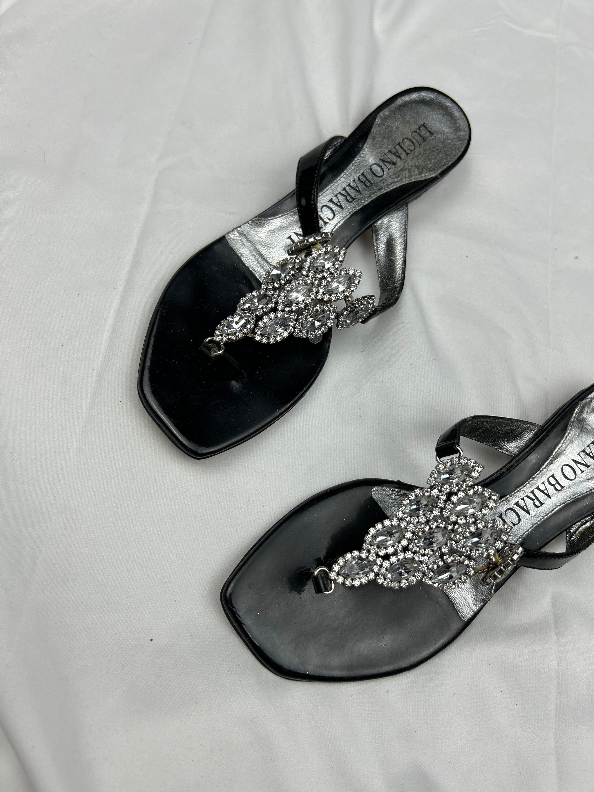 Black thong platforms rhinestones flip flop (35)