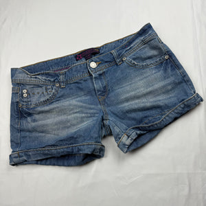 Blue denim low rise mini short (XL)