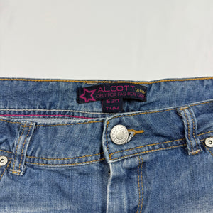 Blue denim low rise mini short (XL)
