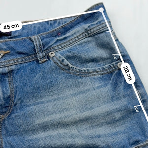 Blue denim low rise mini short (XL)