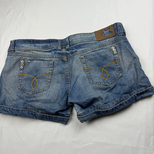 Blue denim low rise mini short (XL)