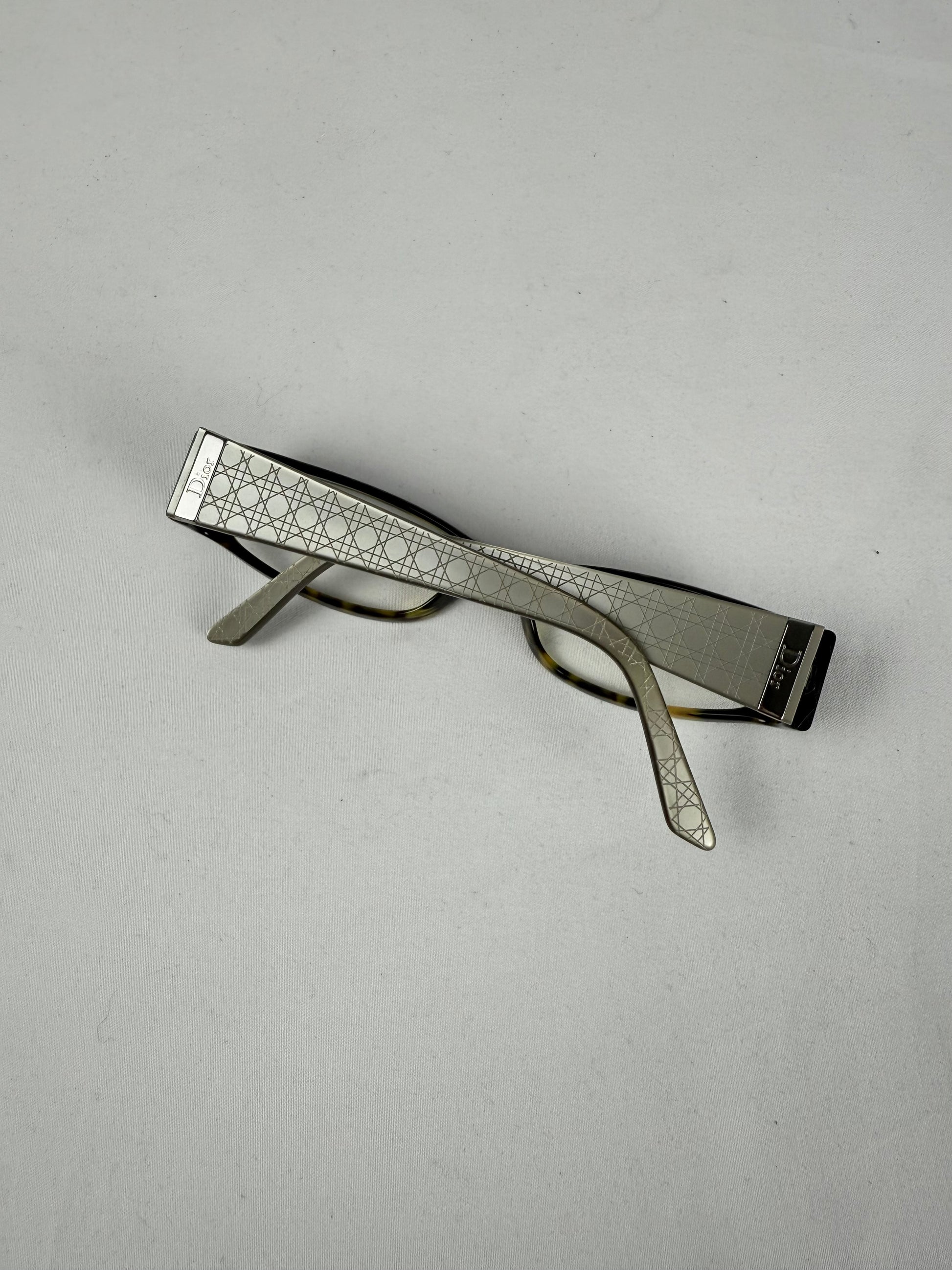 Beige silver logo office glasses (with prescription)
