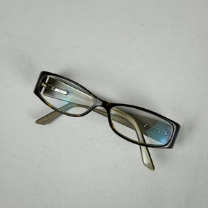 Beige silver logo office glasses (with prescription)