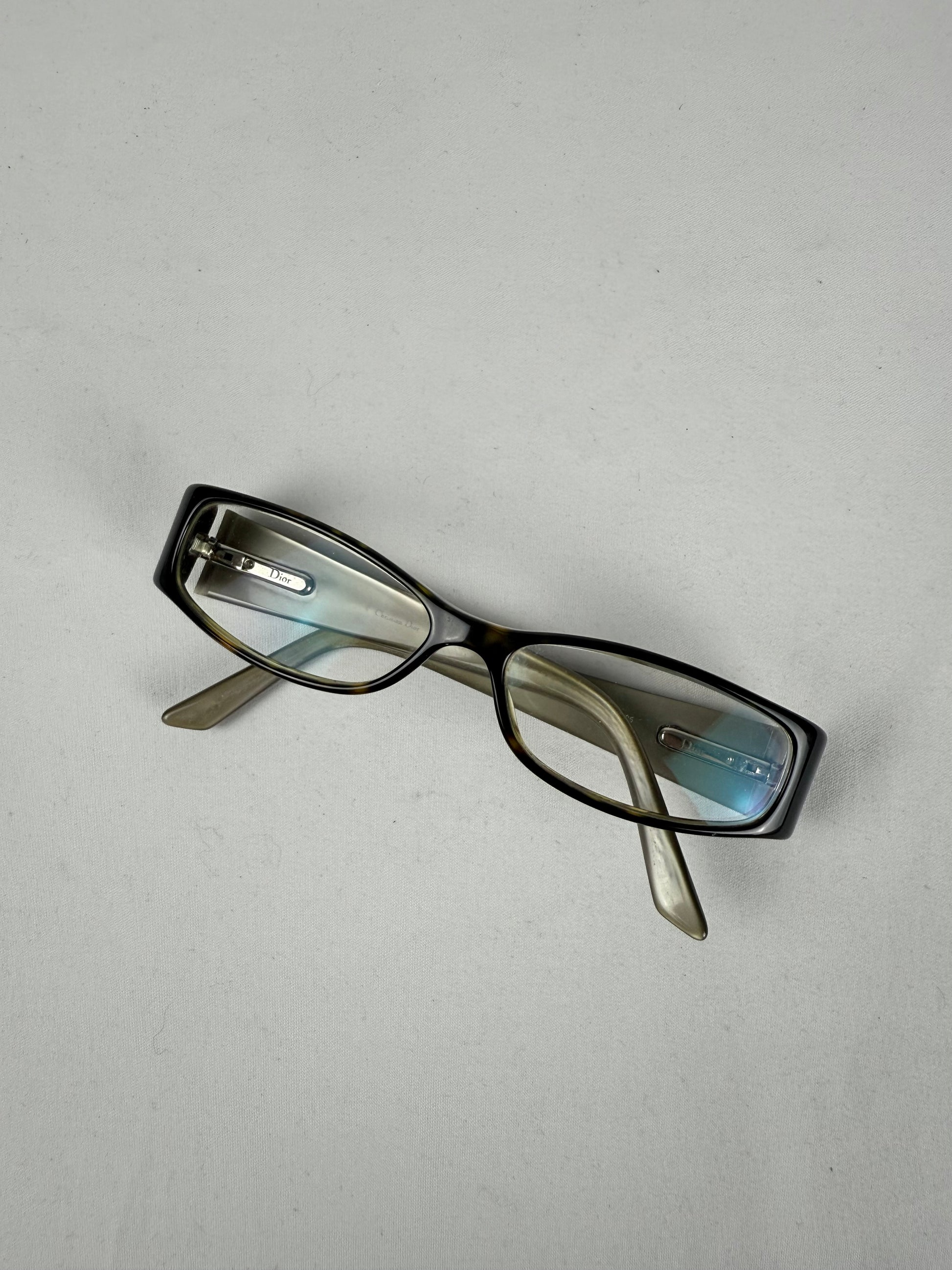 Beige silver logo office glasses (with prescription)