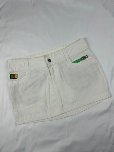 White low rise mini skirt (S/M)