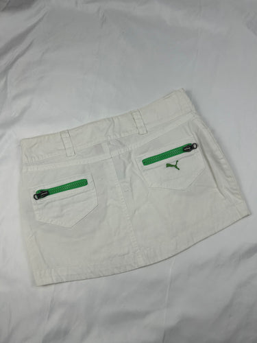 White low rise mini skirt (S/M)