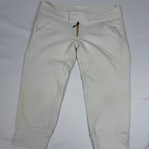 White cotton zip up tight fit hoodie + capri pants set (S)