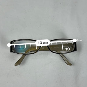 Beige silver logo office glasses (with prescription)