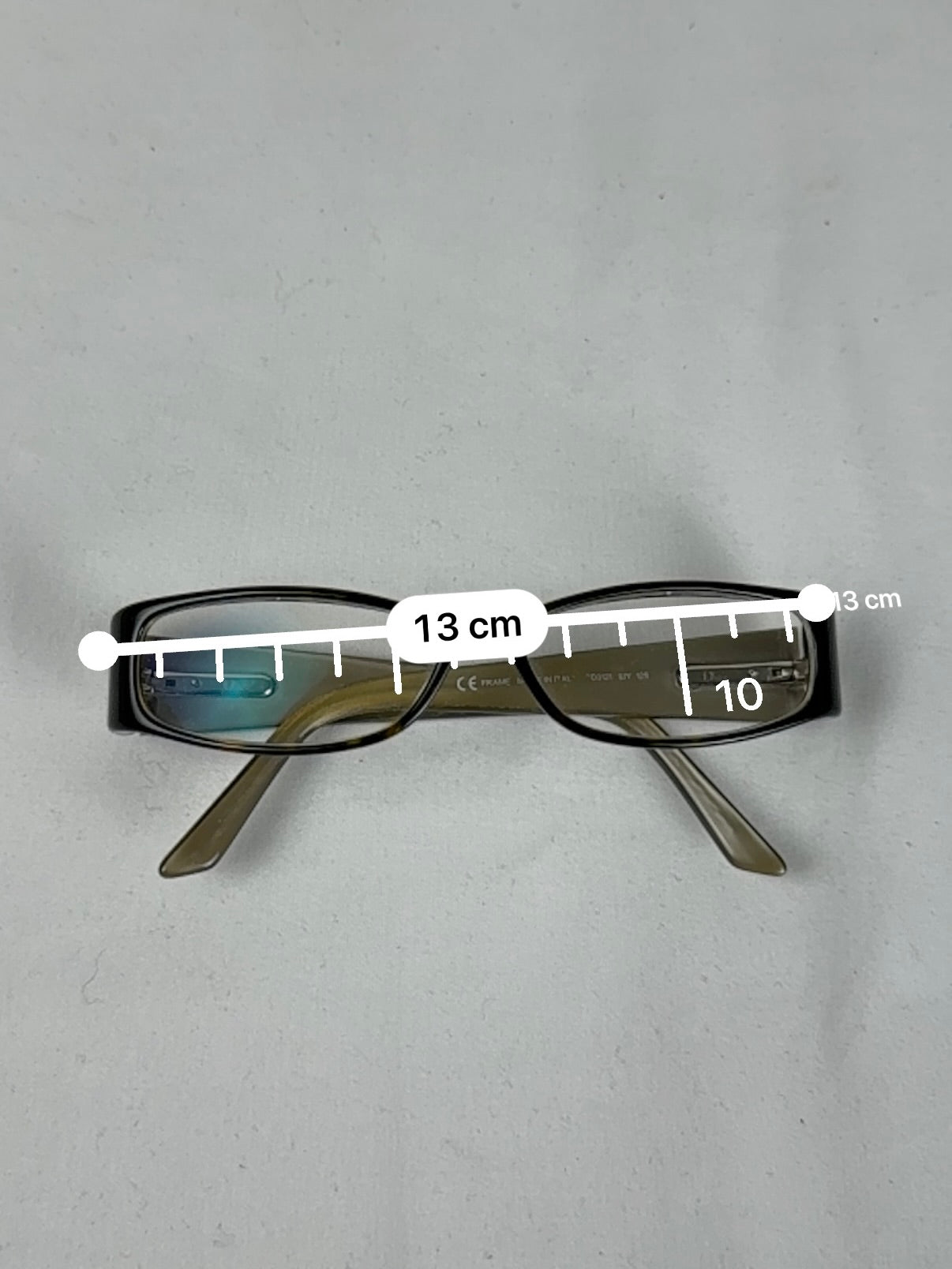 Beige silver logo office glasses (with prescription)