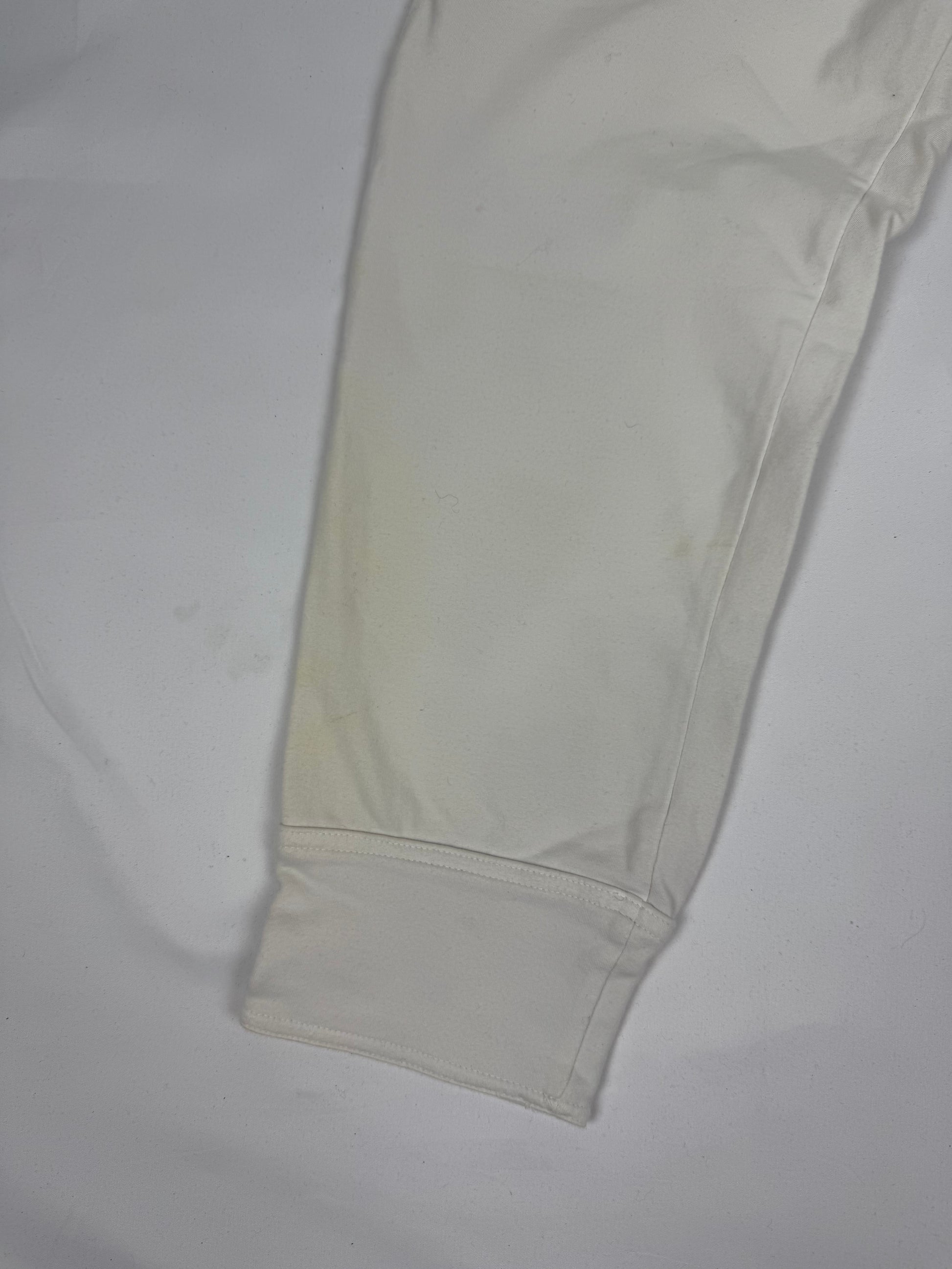 White cotton zip up tight fit hoodie + capri pants set (S)