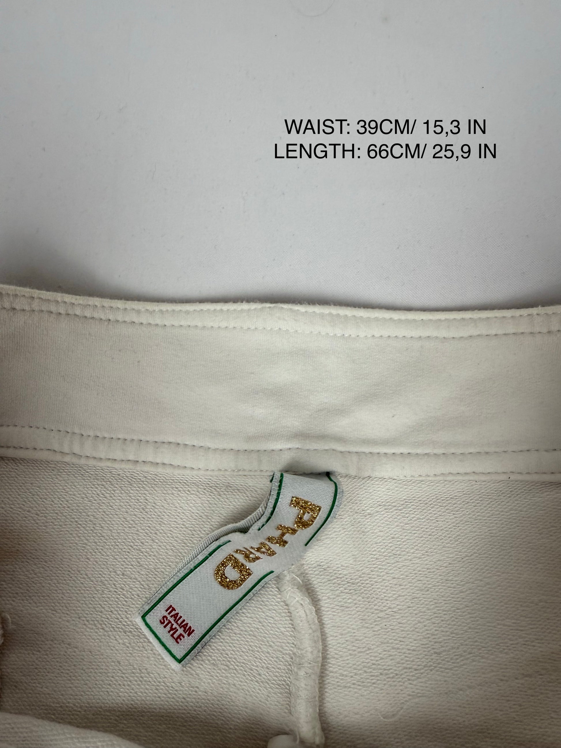 White cotton zip up tight fit hoodie + capri pants set (S)