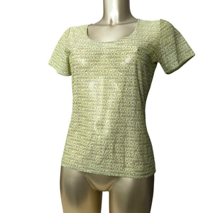 Green mesh tight fit logo tee (M/L)