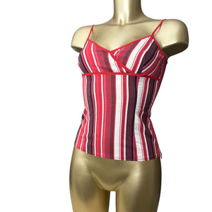 Red striped cotton cami top (S)