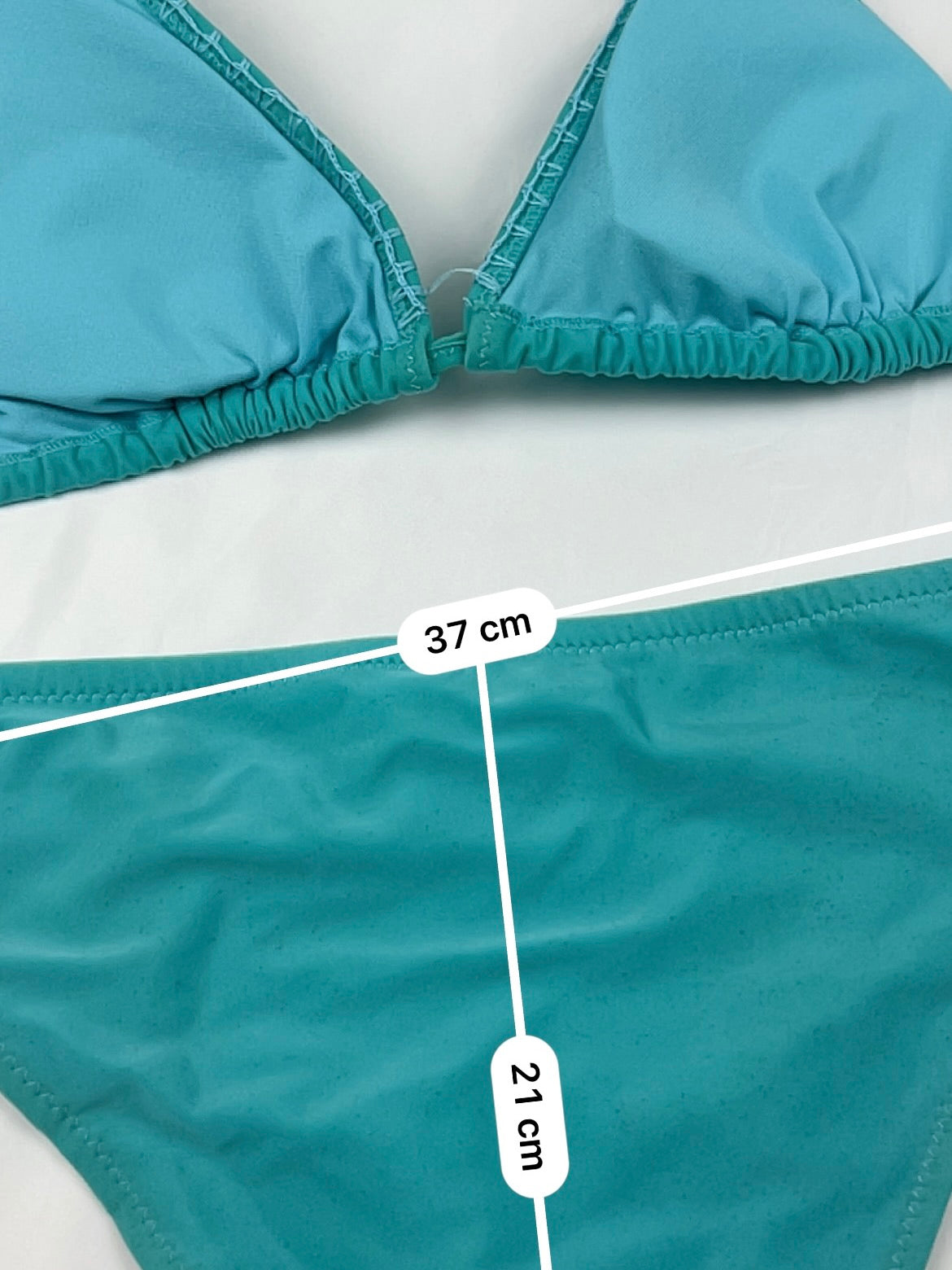 Blue embroidered pearls bikini set (M)
