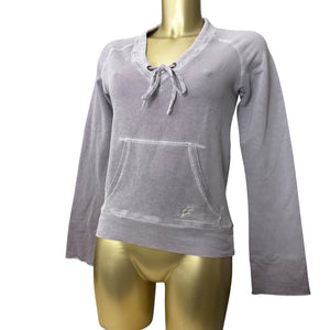 Grey lace up sweatshirt (S/M)