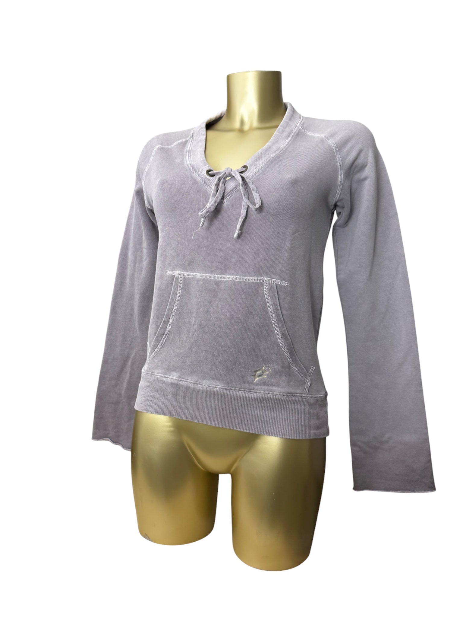 Grey lace up sweatshirt (S/M)