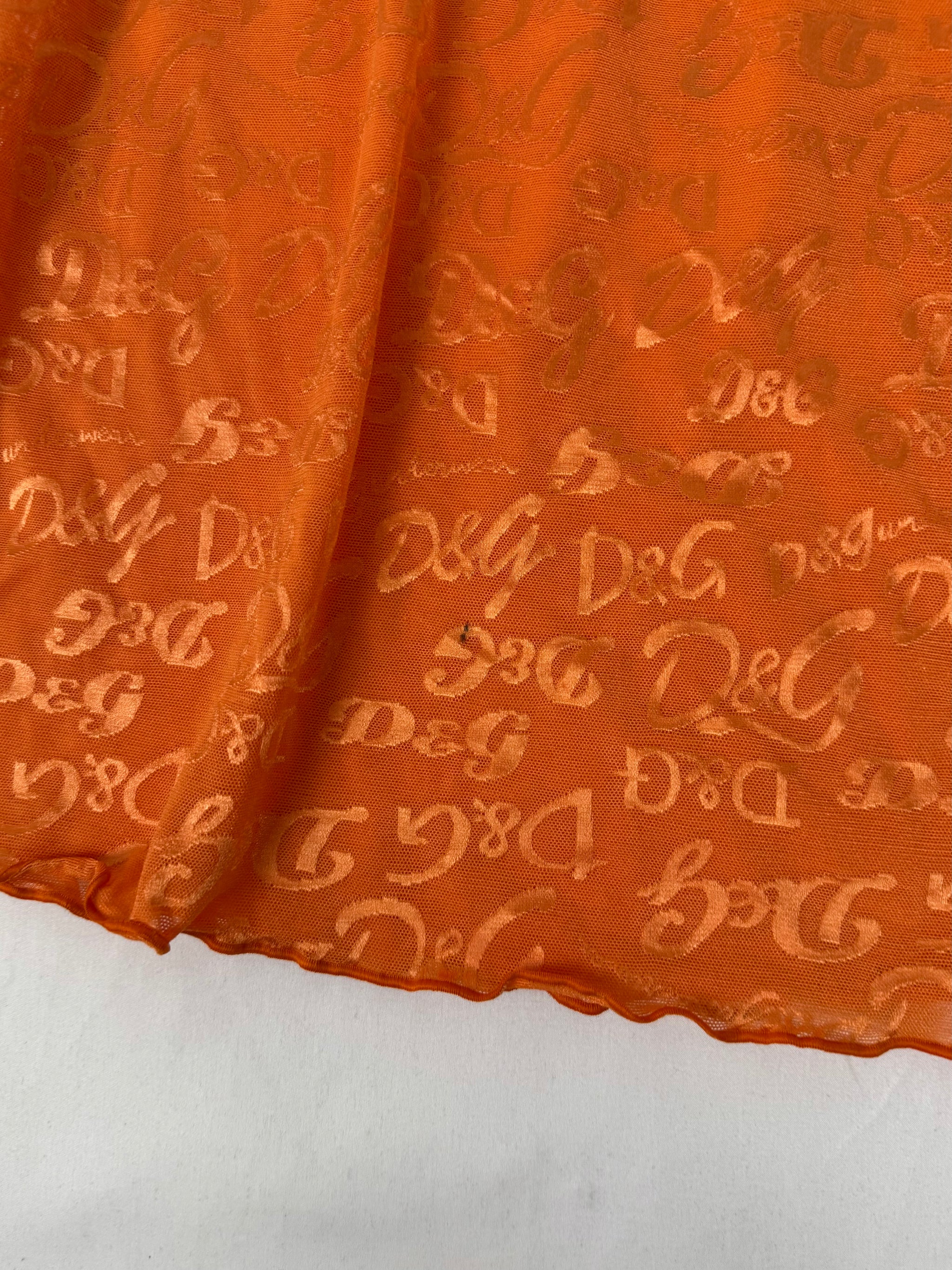 Orange mesh logo tee (XL)