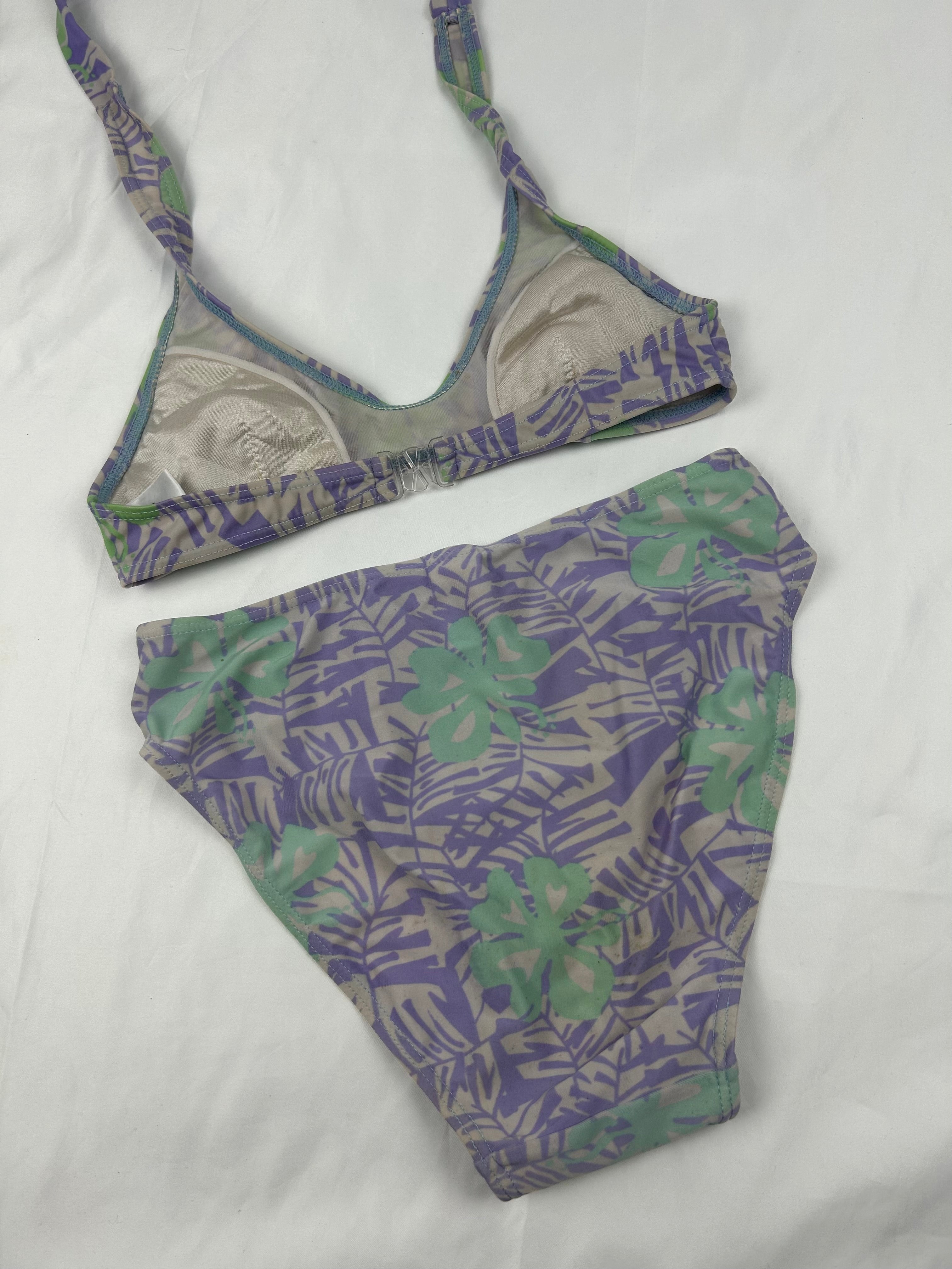 Lilac graphic bikini set (S)