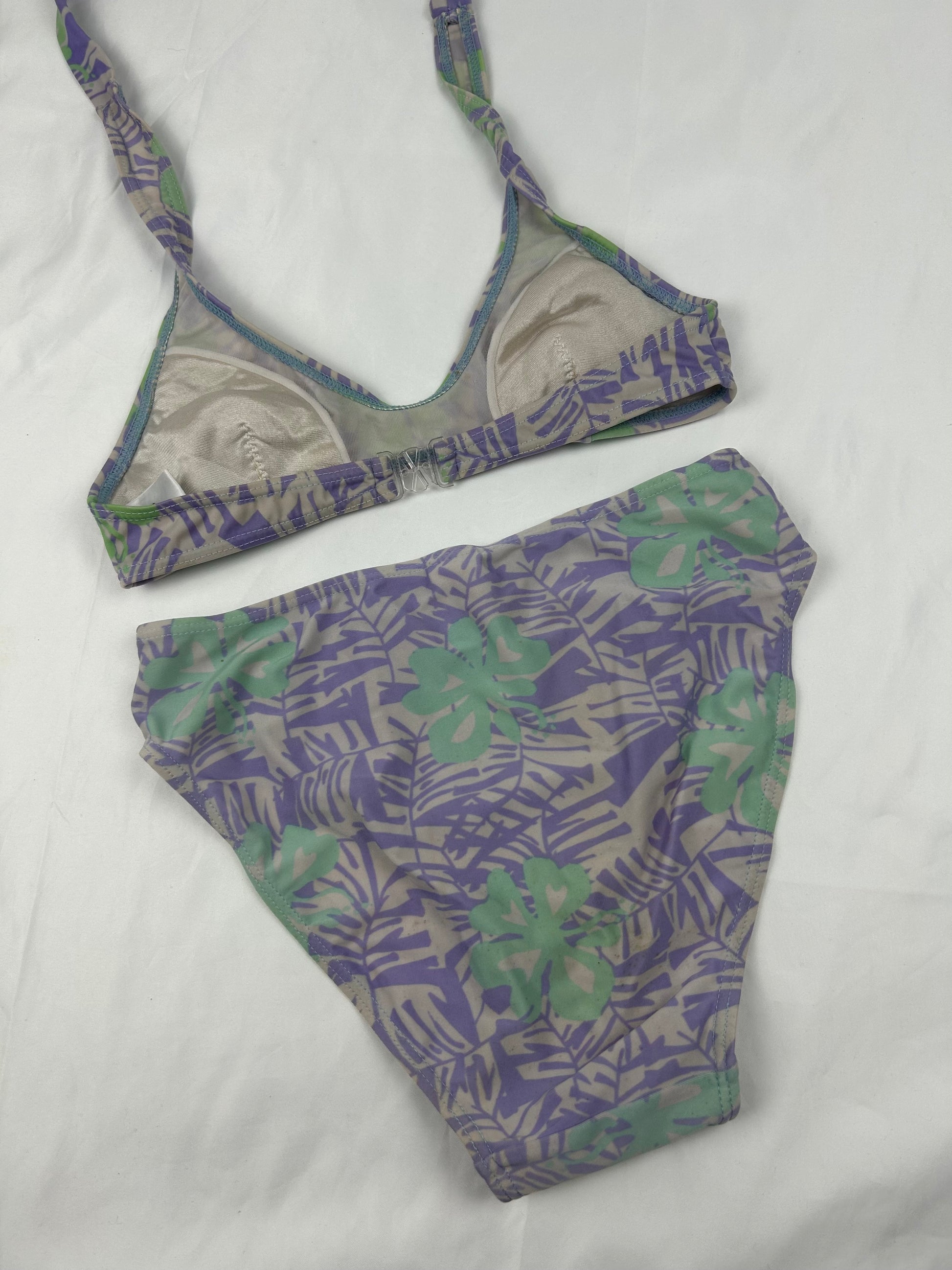 Lilac graphic bikini set (S)