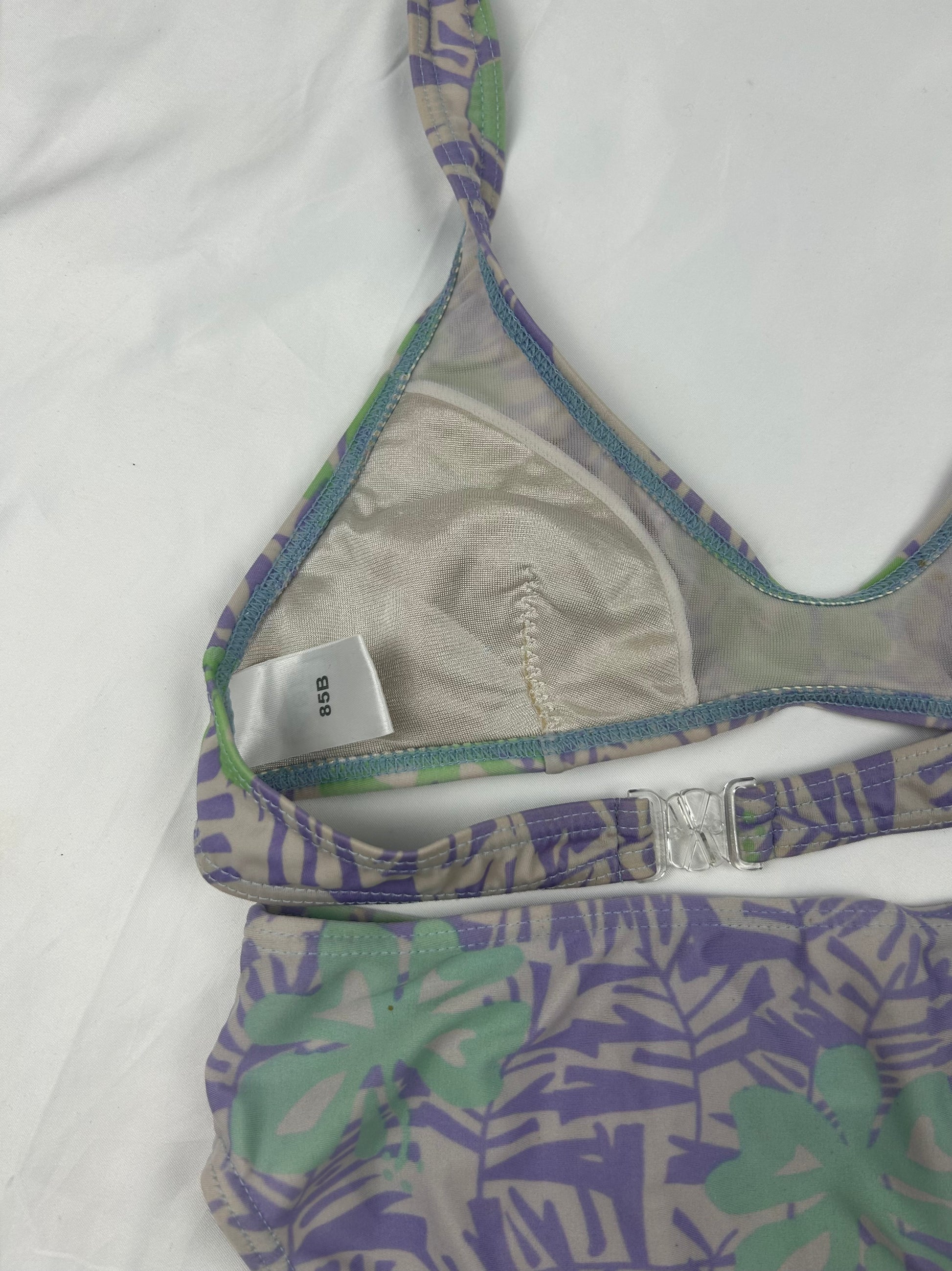 Lilac graphic bikini set (S)