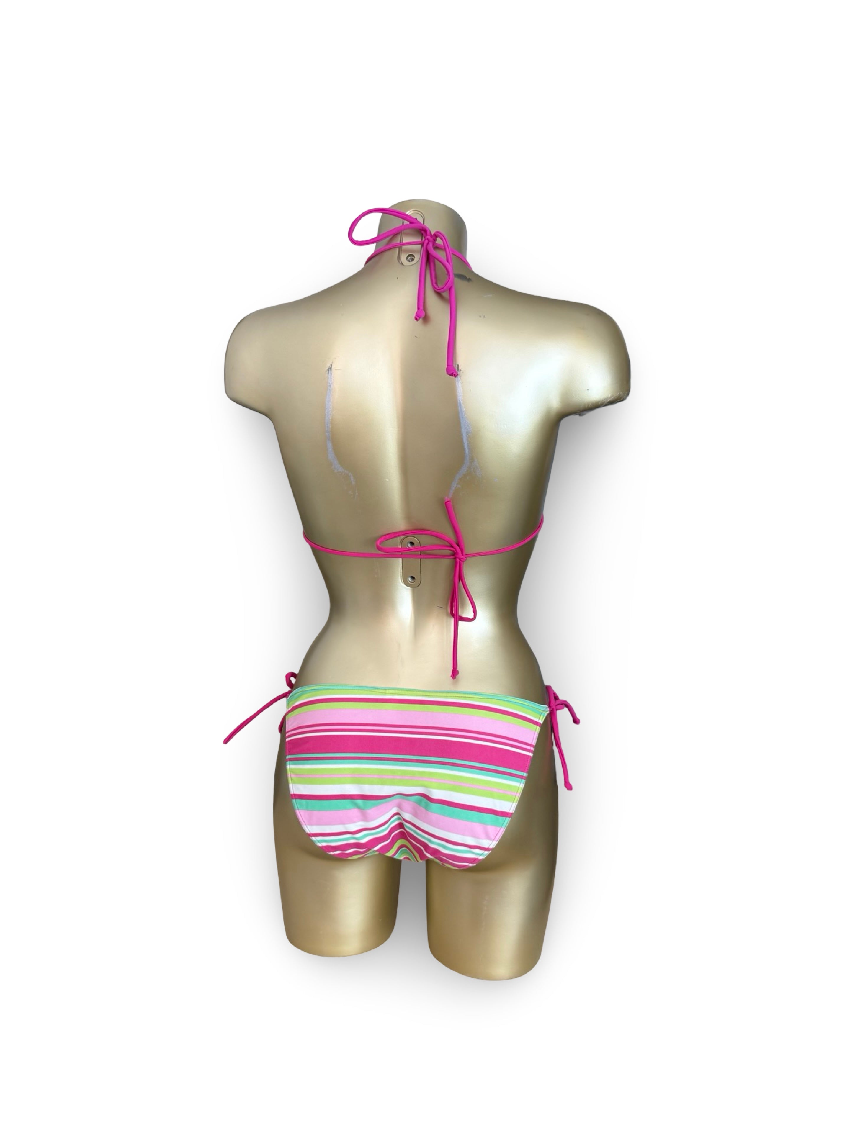 Striped multicolor low rise bikini set (M/L)