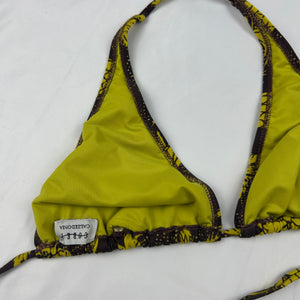 Khaki sequins adjustable bikini top (M)