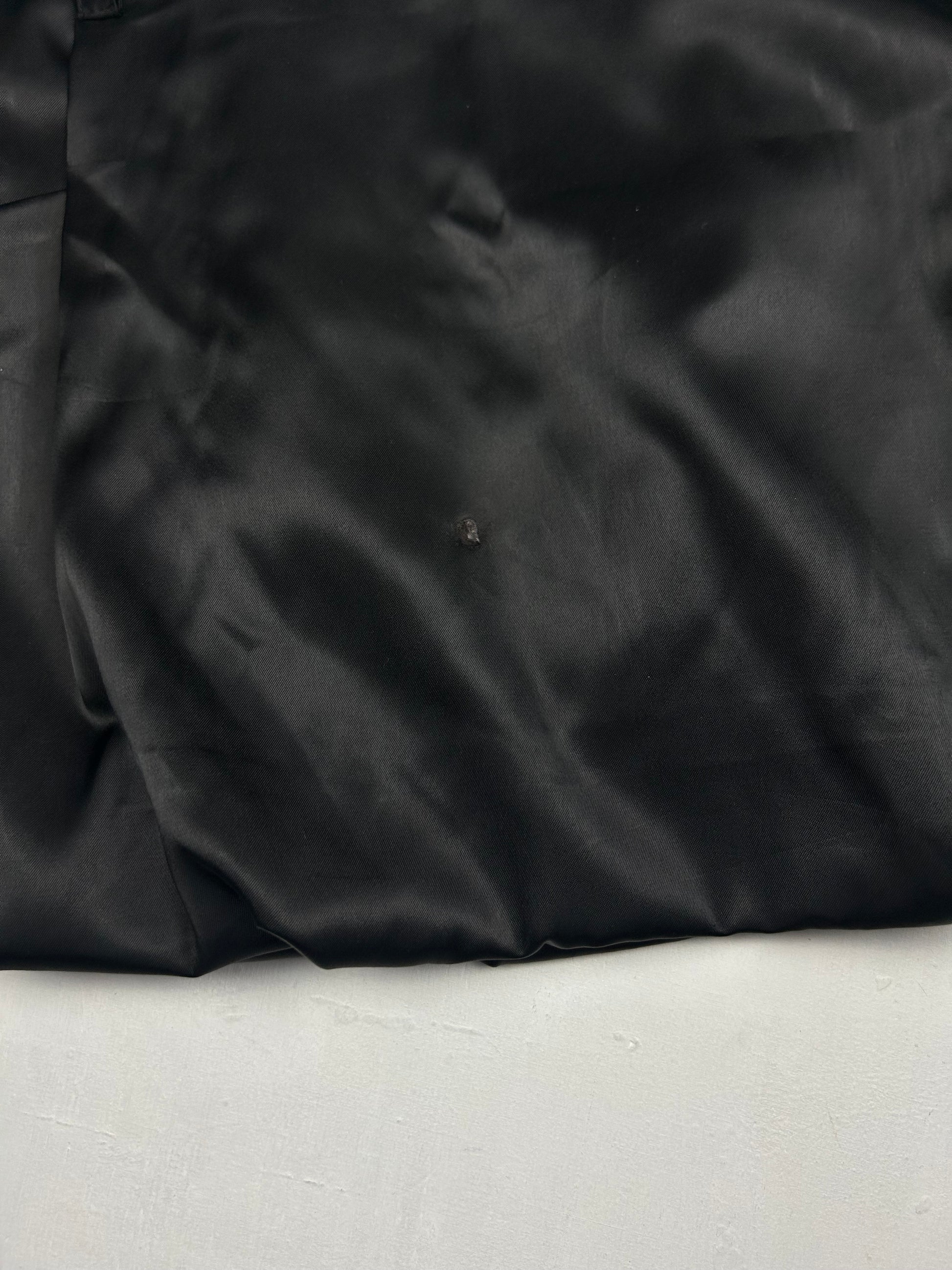 Black satin balloon low rise mini skirt (S/M)
