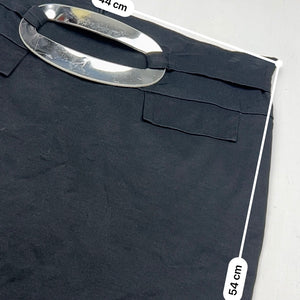 Black office buckle midi skirt (XL)