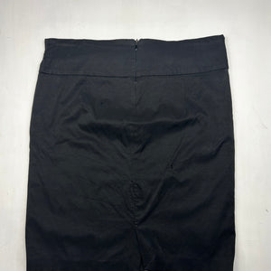 Black office buckle midi skirt (XL)