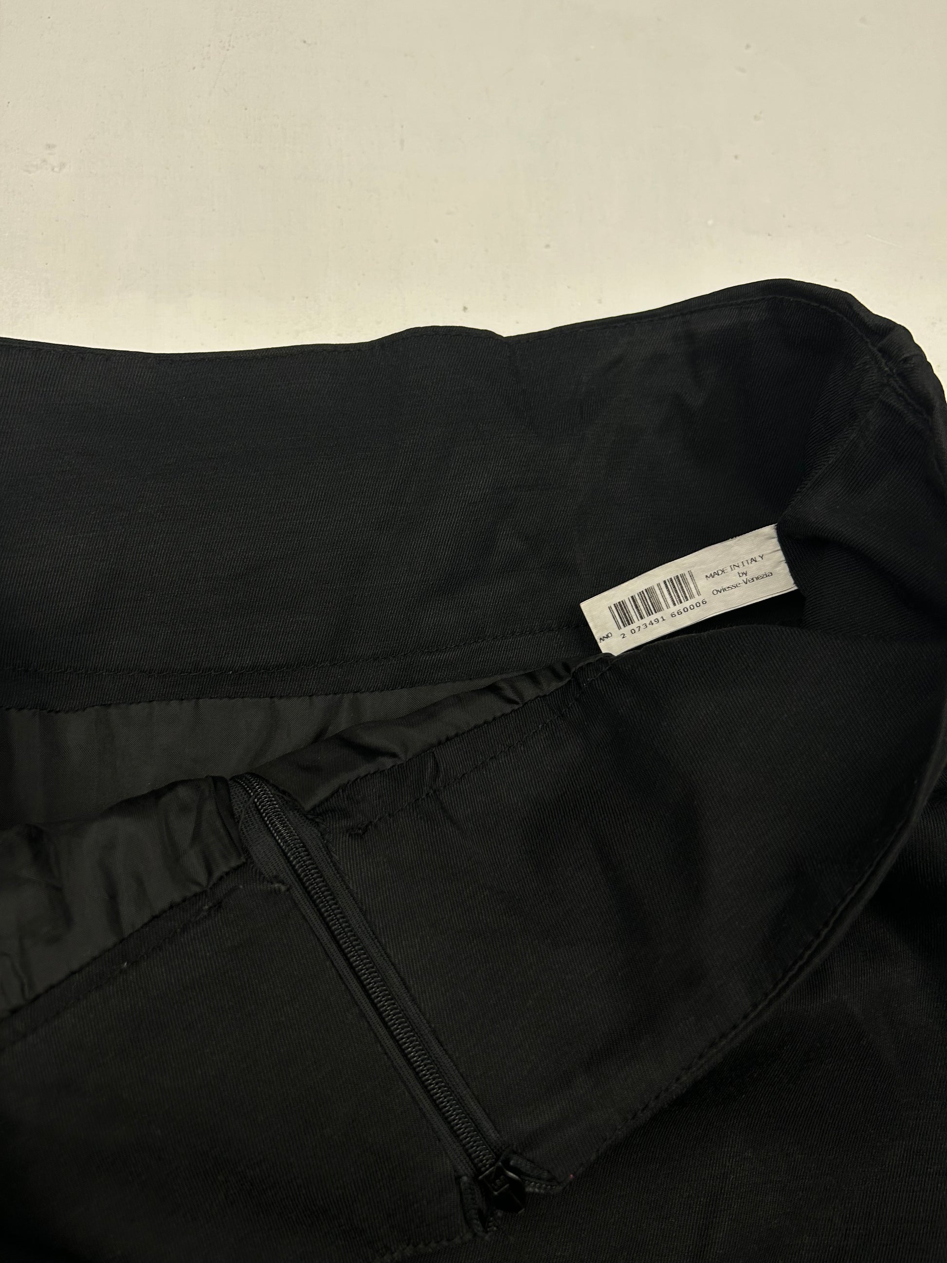 Black office buckle midi skirt (XL)
