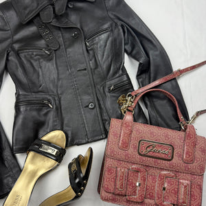 Burgundy monogram small crossbody bag (25x20cm)