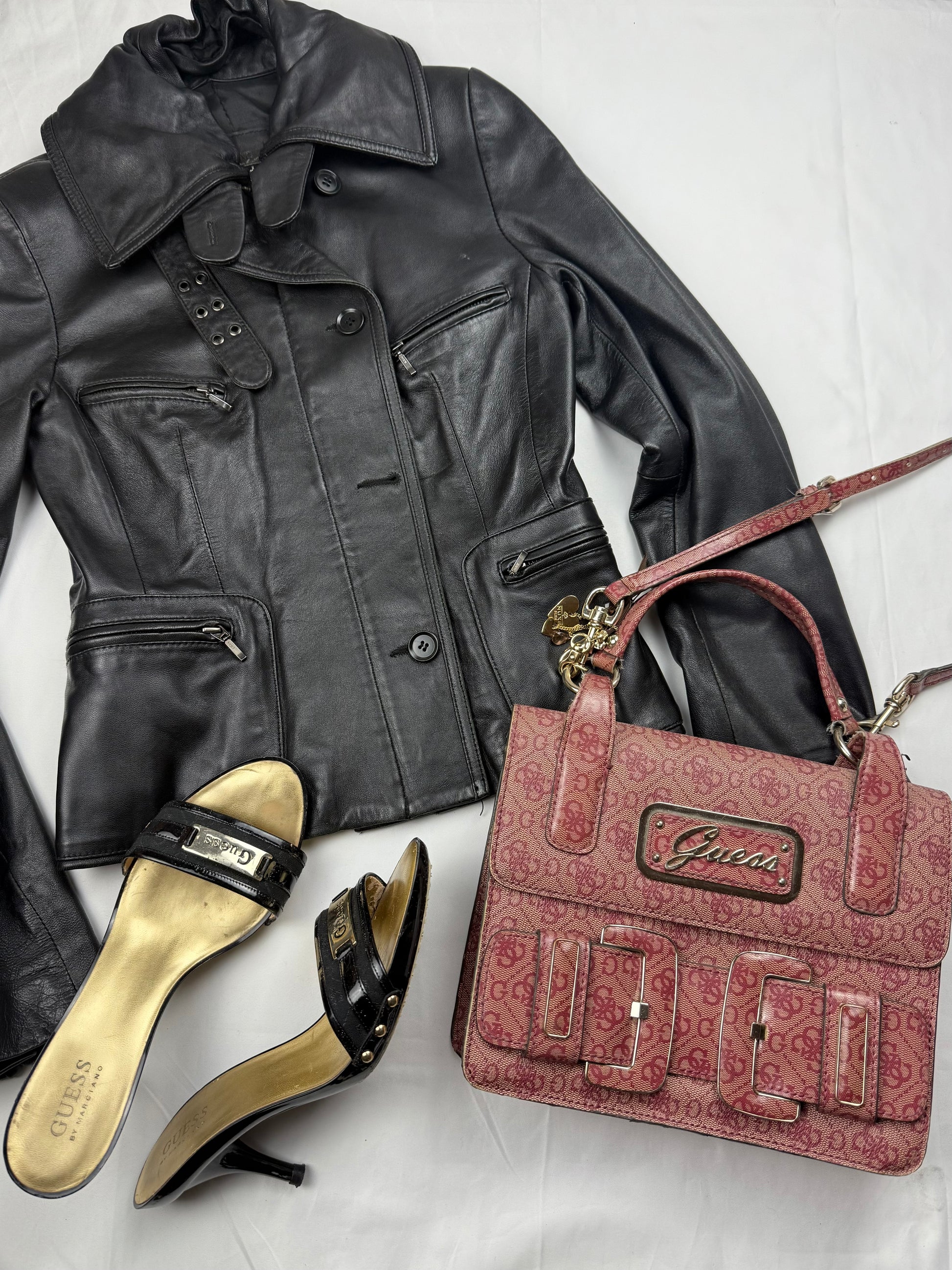 Burgundy monogram small crossbody bag (25x20cm)