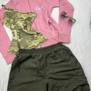 Baby pink zip up hoodie  (M)