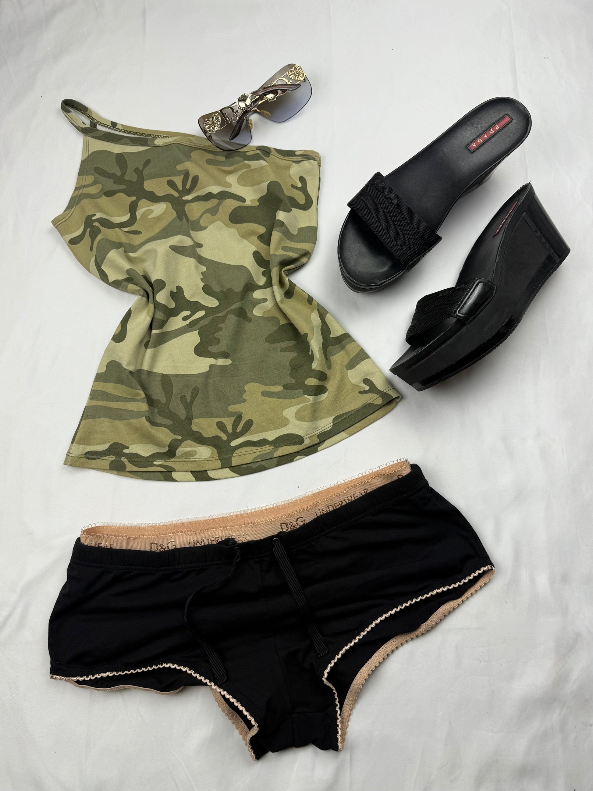 Black cotton underwear low rise mini  shorty (S)