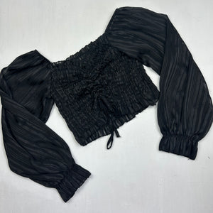 Black bardot long sleeves top (S/M)