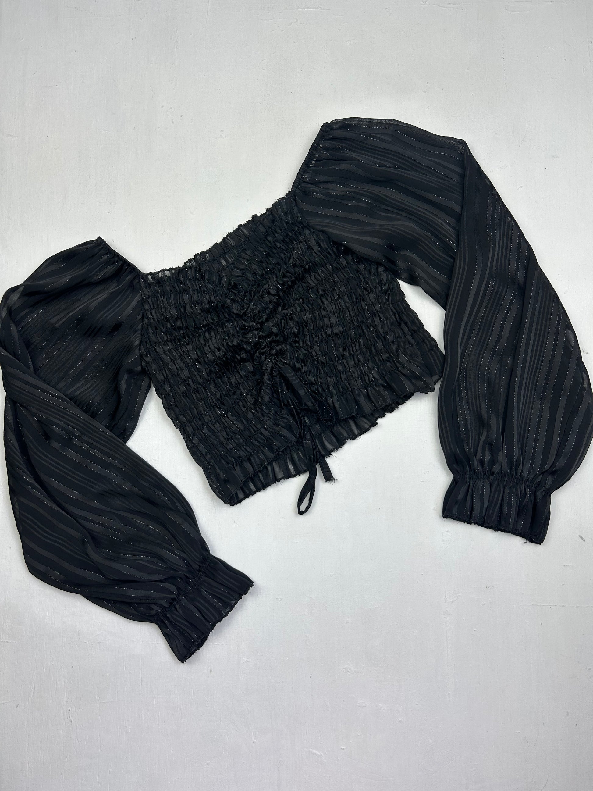 Black bardot long sleeves top (S/M)
