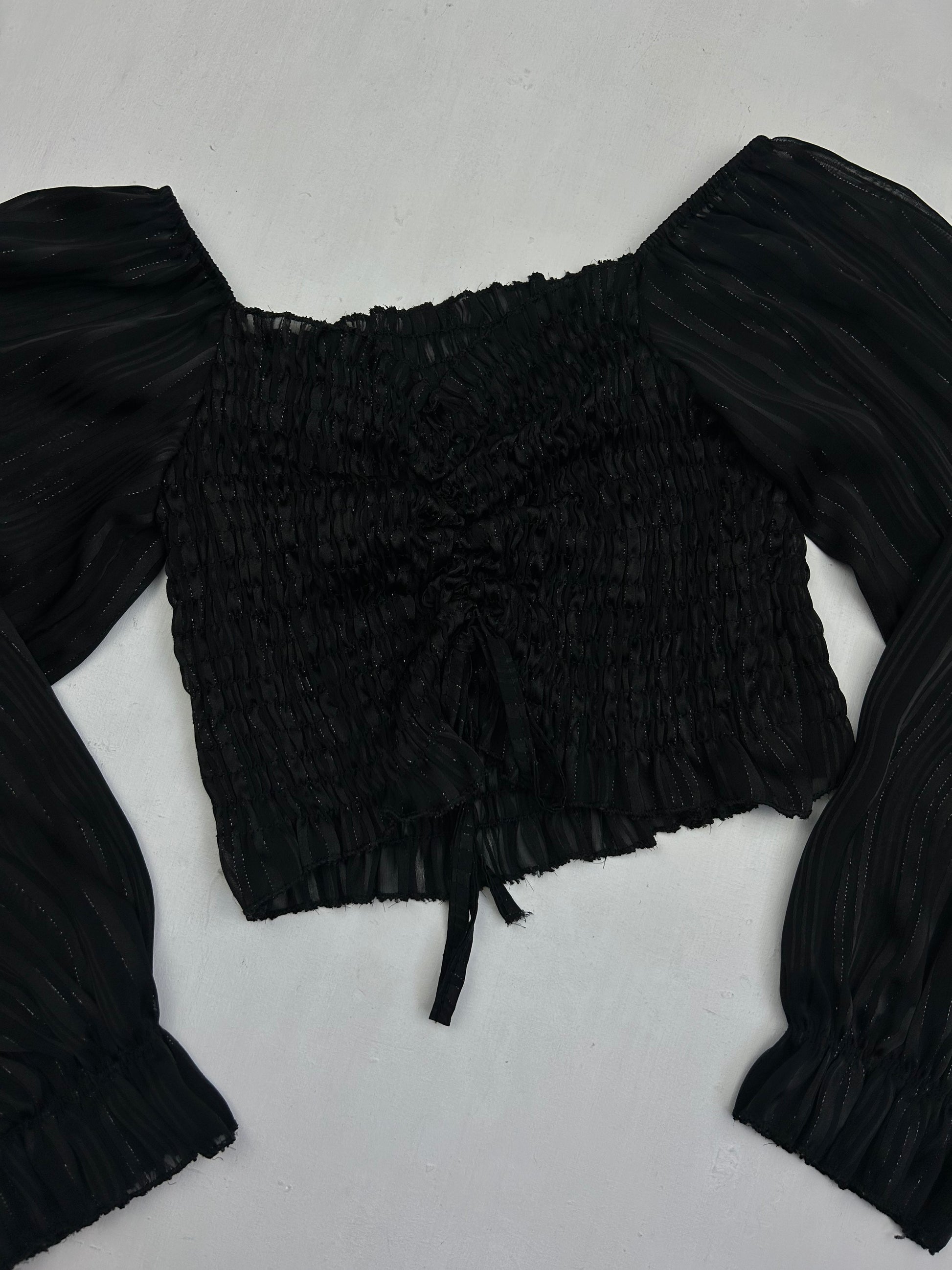 Black bardot long sleeves top (S/M)