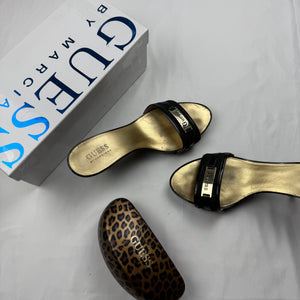 Black & gold kitten heels mules (39)