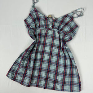 Baby blue check print coton cami top (XS)
