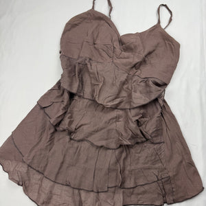 Brown ruffle cami top (M)