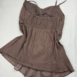 Brown ruffle cami top (M)