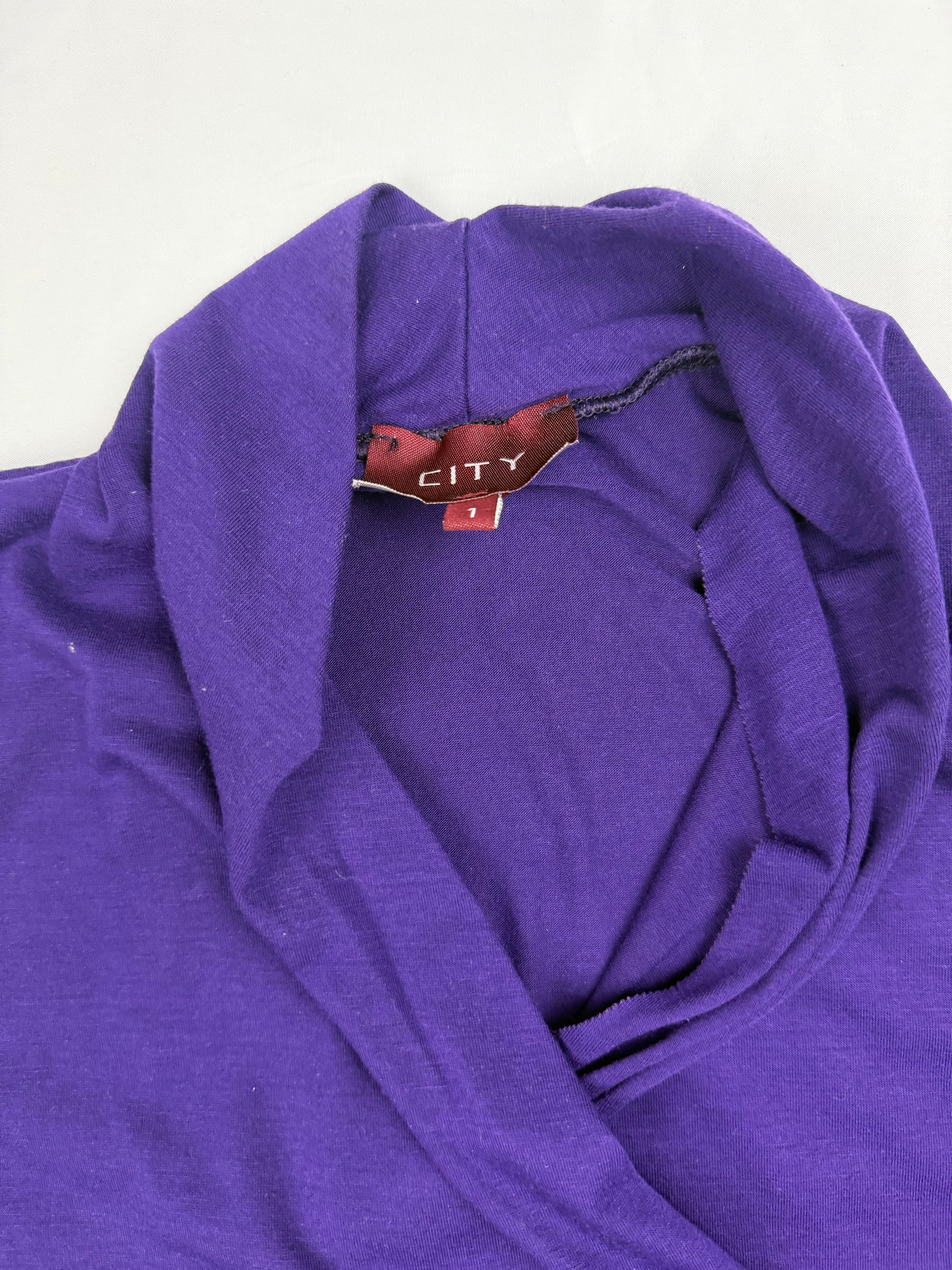 Purple tight fit wrap top (S)