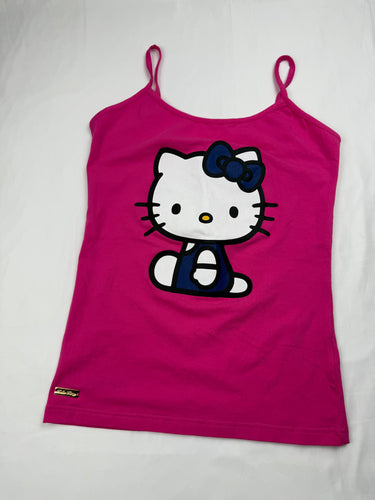 Pink kitty cotton tight fit cami top (S)