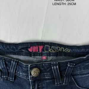 Navy denim low rise mini short (M)