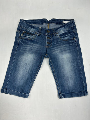 Blue denim low rise jorts (XS/S)