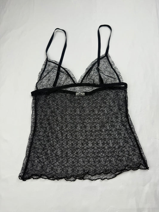 Black see trough mesh cami top (XS/S)