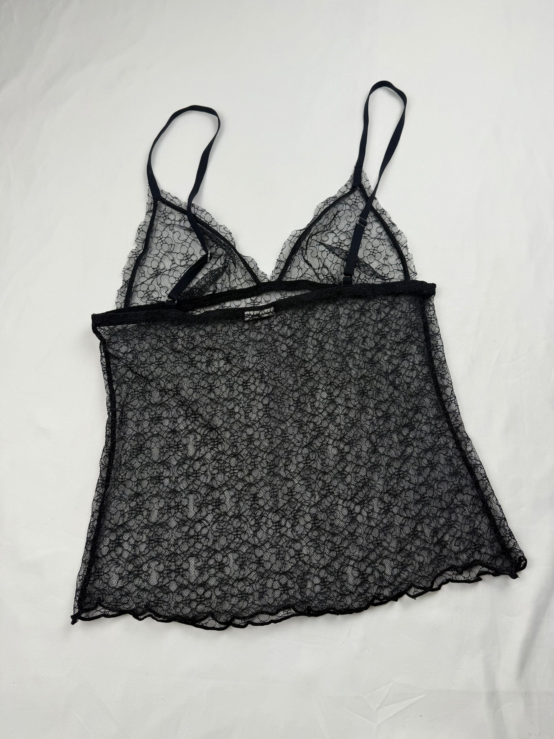 Black see trough mesh cami top (XS/S)