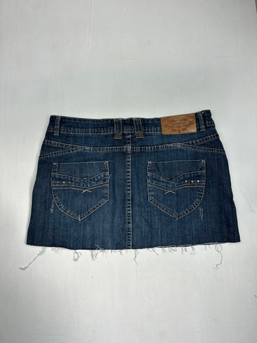 Navy denim mini skirt (M)