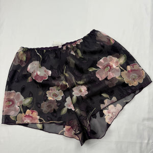 Purple floral mesh cami top + mini shorty set (S/M)